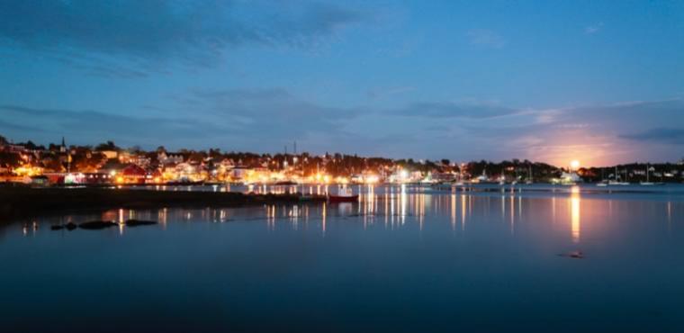 Mahone Bay skyline at night